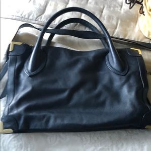 Foley + Corinna navy leather handbag purse